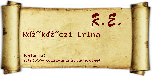Rákóczi Erina névjegykártya