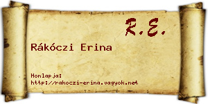 Rákóczi Erina névjegykártya